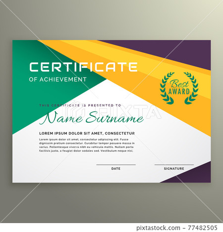 abstract geometric certificate of achievement template 77482505