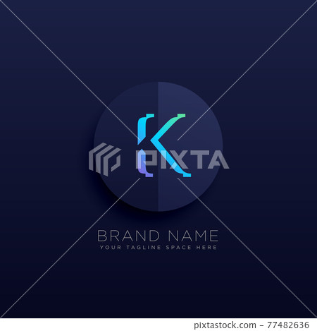 letter K dark logo concept style 77482636