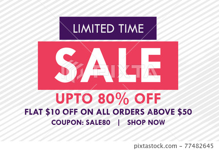 flat sale banner design with offer details 77482645