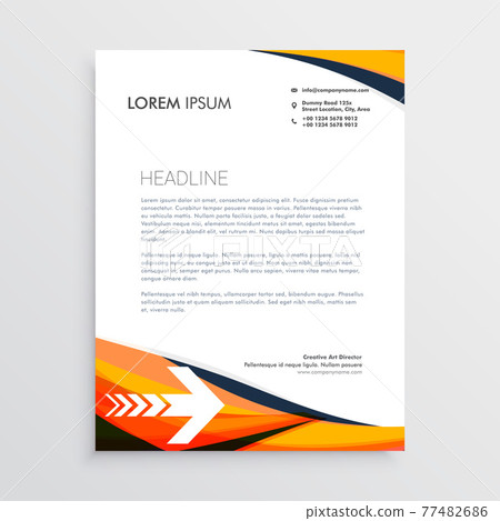 business letterhead creative design in orange color business letterhead creative design in orange color 77482686