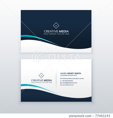 simple dark wavy business card design simple dark wavy business card design 77483243