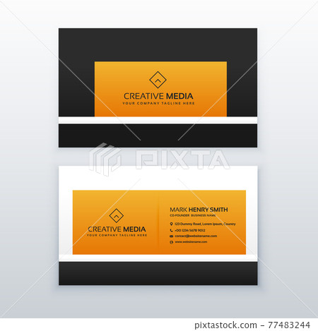company business card design in yellow and black color 77483244