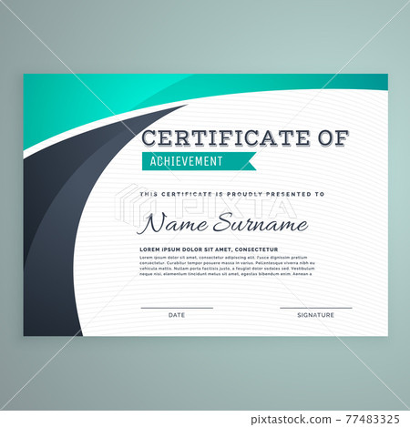 stylish blue certificate design template 77483325
