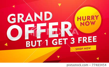 stylish vector banner design with offer details for advertising and marketing 77483454
