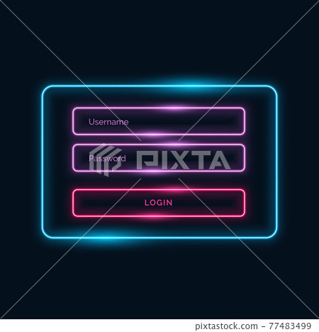 neon style login ui form design with shiny effect 77483499