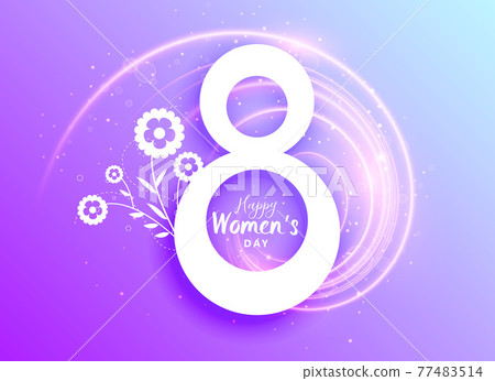 happy woman's day celebration greeting with flower decoration happy woman's day celebration greeting with flower decoration 77483514