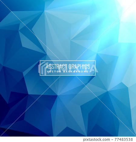 abstract blue background with low poly triangle... - Stock Illustration ...