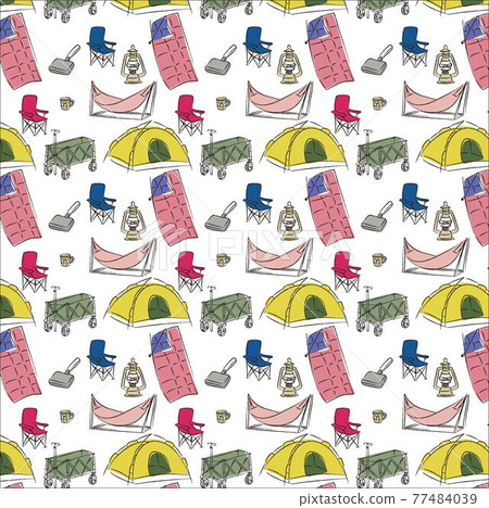 Seamless pattern of camping goods Seamless pattern of camping goods 77484039
