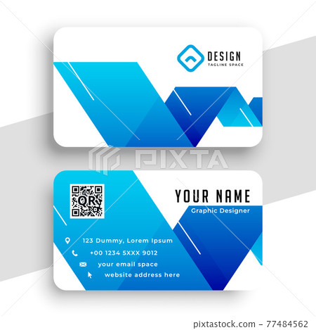 abstract blue business card in modern style abstract blue business card in modern style 77484562