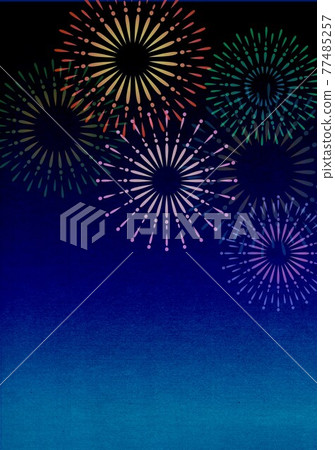 Fireworks on Japanese paper 77485257