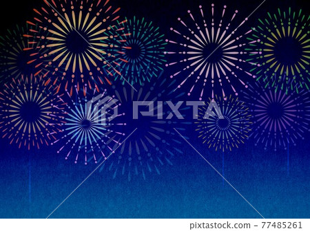 Fireworks on Japanese paper 77485261