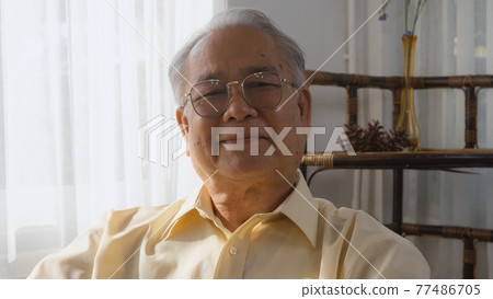 happy face senior old man sitting in wheelchair smiling in nursing home happy face senior old man sitting in wheelchair smiling in nursing home 77486705