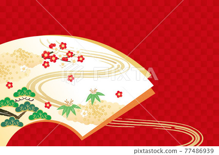 和風背景(扇子)4 beku 和風背景(扇子)4 beku 77486939