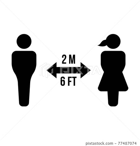 Social distancing icon vector symbol of keep safe distance sign in a glyph pictogram illustration Social distancing icon vector symbol of keep safe distance sign in a glyph pictogram illustration 77487074