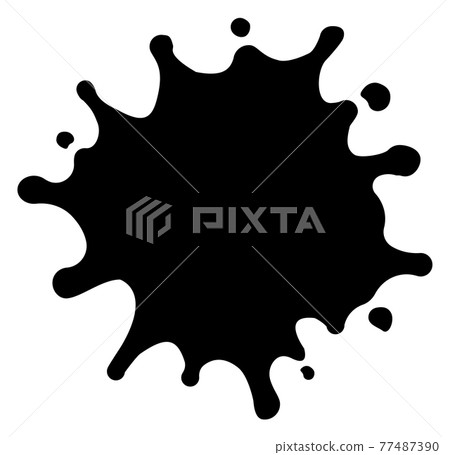 墨水/液體/血濺/濺/濺剪影圖案矢量圖 77487390