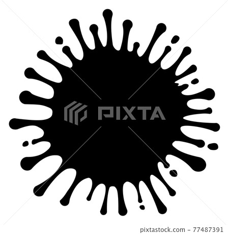 墨水/液體/血濺/濺/濺剪影圖案矢量圖 77487391