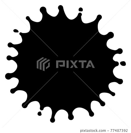 墨水/液體/血濺/濺/濺剪影圖案矢量圖 77487392