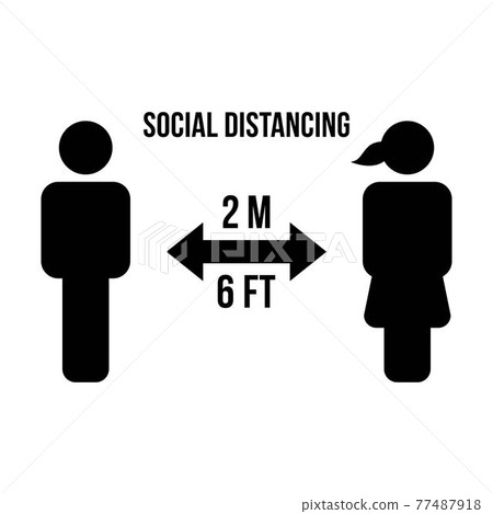 Social distancing icon vector symbol of keep safe distance sign in a glyph pictogram illustration Social distancing icon vector symbol of keep safe distance sign in a glyph pictogram illustration 77487918