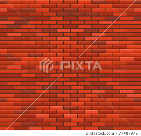 Old Red Brick Wall Seamless Pattern. Vector 77487979
