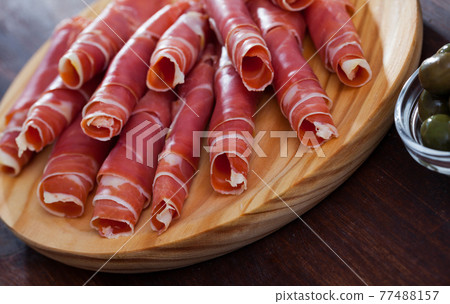 Traditional Spanish dish jamon 77488157