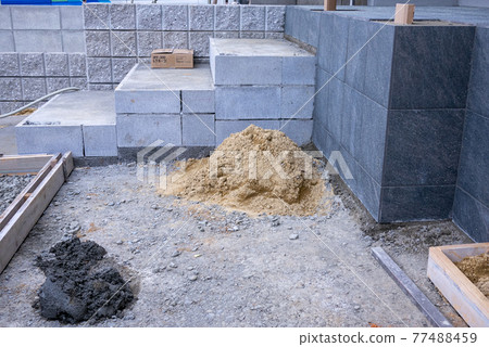 新建獨戶住宅外牆施工（入口樓梯） 77488459