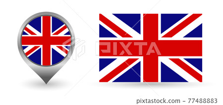 Vector flag England. Location point with flag England 77488883