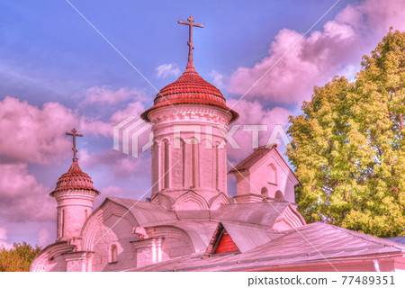 Exterior sunset view to The Church Of The Conception Of John The Baptist, Kolomna, Moscow region, Russia Exterior sunset view to The Church Of The Conception Of John The Baptist, Kolomna, Moscow region, Russia 77489351
