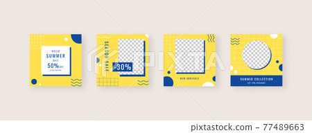 Social media template. Trendy editable social media post template. Mockup isolated. Template design. Vector illustration. Social media template. Trendy editable social media post template. Mockup isolated. Template design. Vector illustration. 77489663