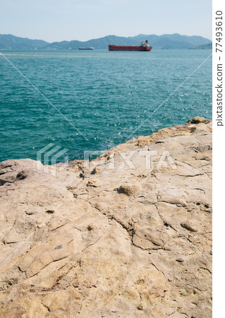 Odongdo Island sea and rock in Yeosu, Korea 77493610