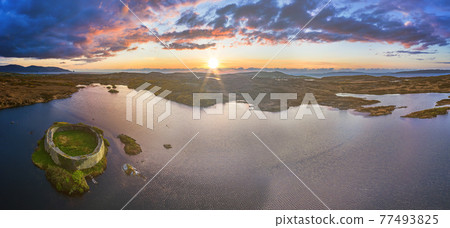 Aerial view of Doon Fort by Portnoo - County Donegal - Ireland Aerial view of Doon Fort by Portnoo - County Donegal - Ireland 77493825