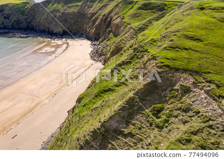 Aerial view of the Silver Strand in County Donegal - Ireland Aerial view of the Silver Strand in County Donegal - Ireland 77494096