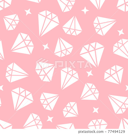 Girly diamonds seamless pattern. Vector white... - Stock Illustration ...