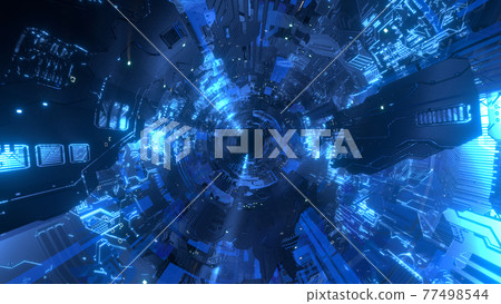 Cyber Tunnel Machine Space Sci-fi Blue [There is another Ver] 77498544