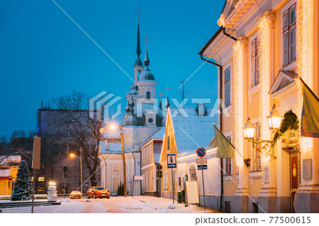 Parnu, Estonia. St. Katherine Orthodox Church And Parnu Visitor Center Parnu, Estonia. St. Katherine Orthodox Church And Parnu Visitor Center 77500615