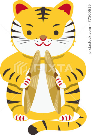 Tiger hitting a cymbal Tiger hitting a cymbal 77500619