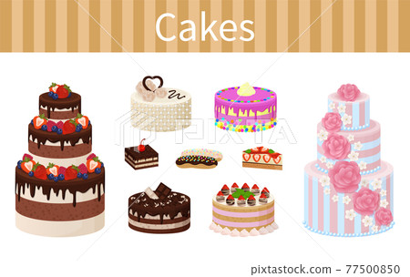 Various Delicious Desserts Vector Illustration Various Delicious Desserts Vector Illustration 77500850