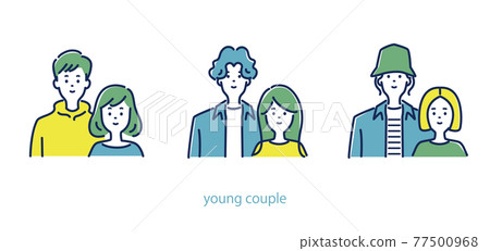 3對年輕夫婦的插畫素材 77500968