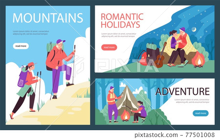 Young happy couple enjoying hiking, travel, adventure and romantic at nature. Young happy couple enjoying hiking, travel, adventure and romantic at nature. 77501008