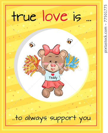 True Love Always Supports Teddy Girl Cheerleader True Love Always Supports Teddy Girl Cheerleader 77501775