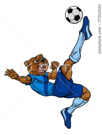 Bear Soccer Football Player Animal Sports Mascot Bear Soccer Football Player Animal Sports Mascot 77502020