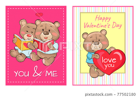 Happy Valentines Day You and Me Posters Set, Teddy Happy Valentines Day You and Me Posters Set, Teddy 77502180