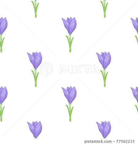 Bloom seamless botanic pattern with blue flower shapes ornament. White background. Floral backdrop. Bloom seamless botanic pattern with blue flower shapes ornament. White background. Floral backdrop. 77502215