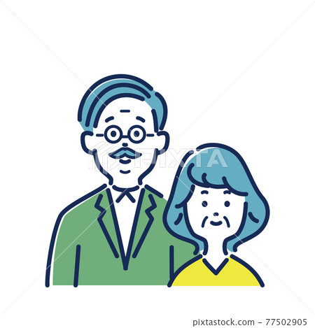 老年夫婦的插圖素材 77502905