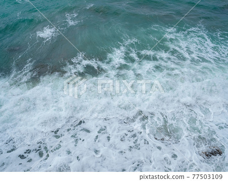 view of ocean waves and a fantastic rocky shore view of ocean waves and a fantastic rocky shore 77503109