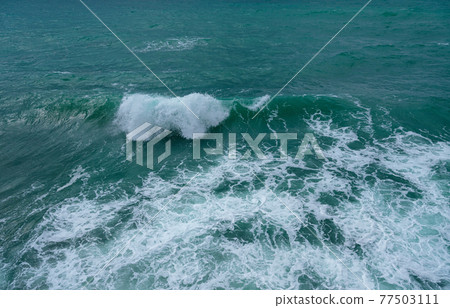 view of ocean waves and a fantastic rocky shore view of ocean waves and a fantastic rocky shore 77503111