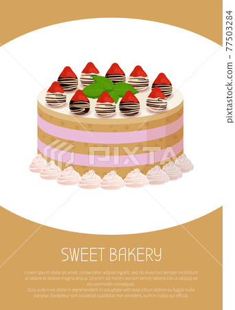 Tasty Cake with Sweet Liquid Glaze Between Corns 77503284