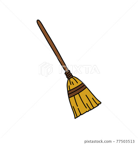 broom doodle icon, vector color line illustration broom doodle icon, vector color line illustration 77503513