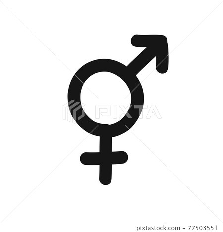 bigender symbol doodle icon, vector line illustration bigender symbol doodle icon, vector line illustration 77503551