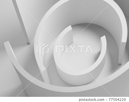 Abstract cgi background with white concentric sectors 3d 77504220