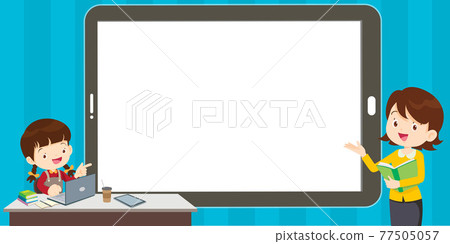 children girl online learning concept children girl online learning concept 77505057